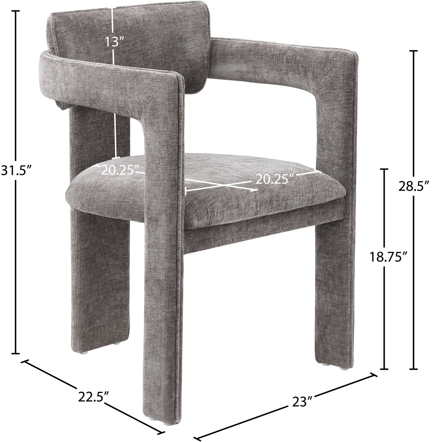 genesis grey chenille fabric dining chair