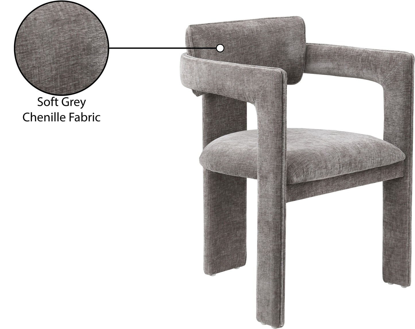 genesis grey chenille fabric dining chair