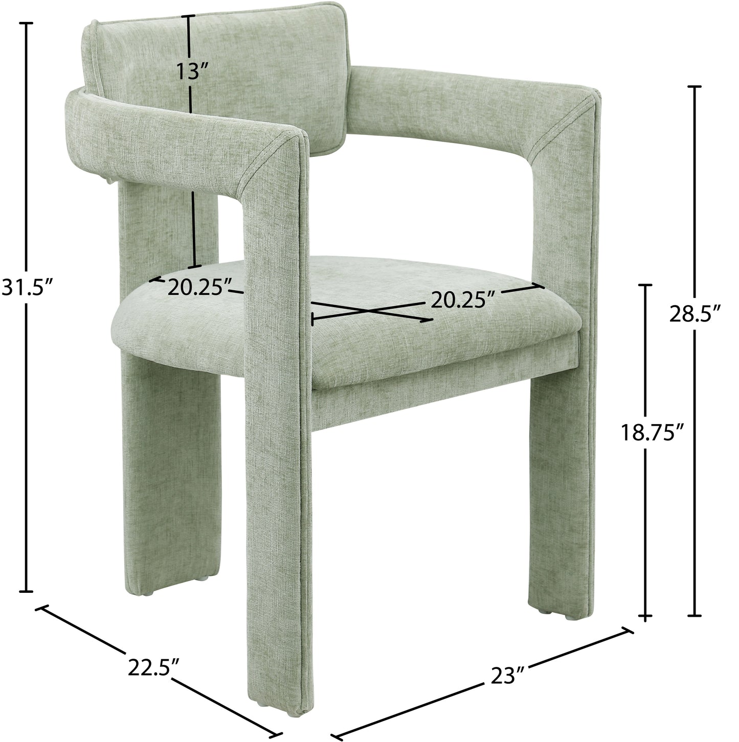 genesis mint chenille fabric dining chair