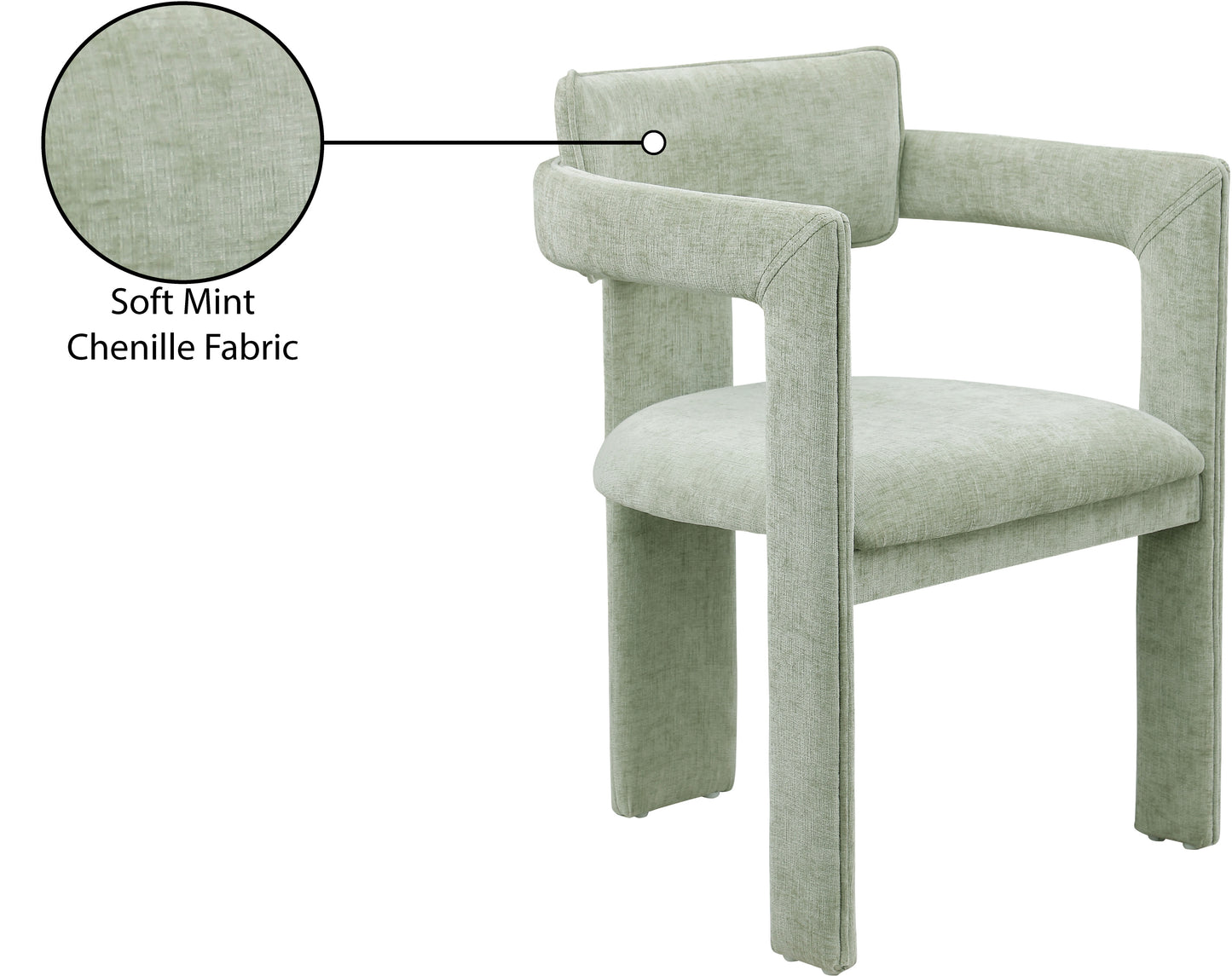 genesis mint chenille fabric dining chair