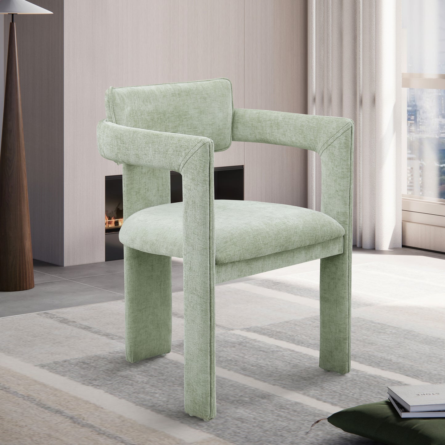 genesis mint chenille fabric dining chair