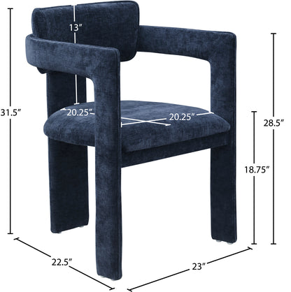 Genesis Navy Chenille Fabric Dining Chair