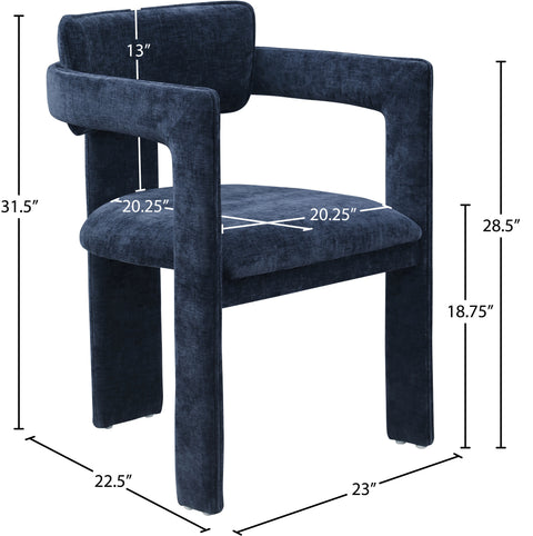 Genesis Navy Chenille Fabric Dining Chair