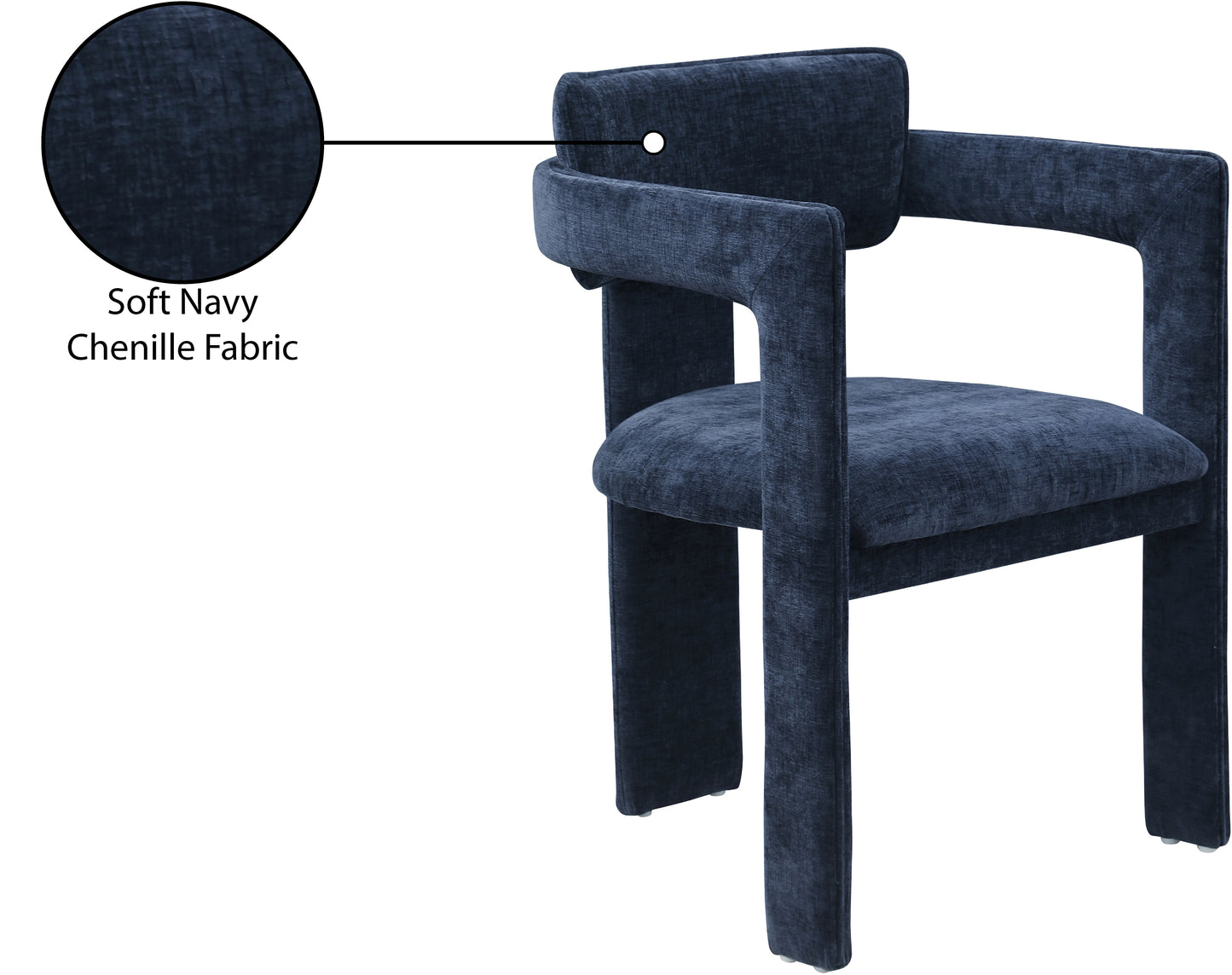 genesis navy chenille fabric dining chair