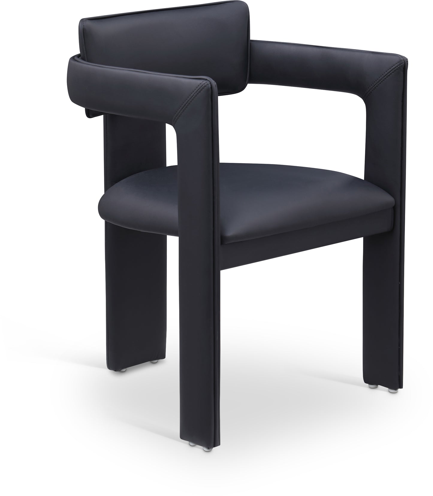 genesis black vegan leather dining chair