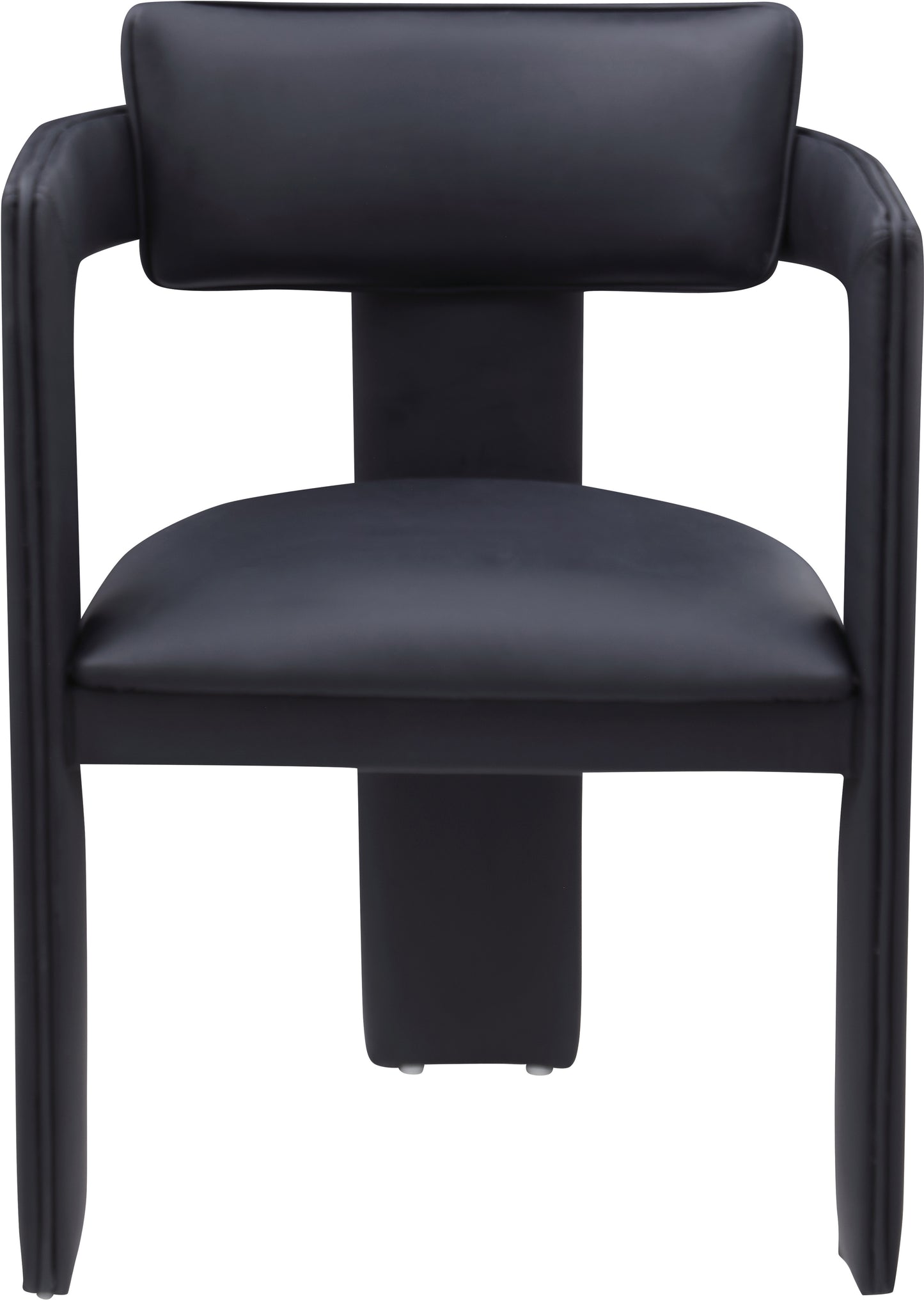 genesis black vegan leather dining chair