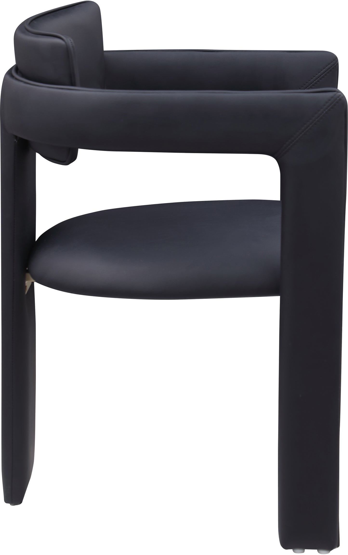 genesis black vegan leather dining chair