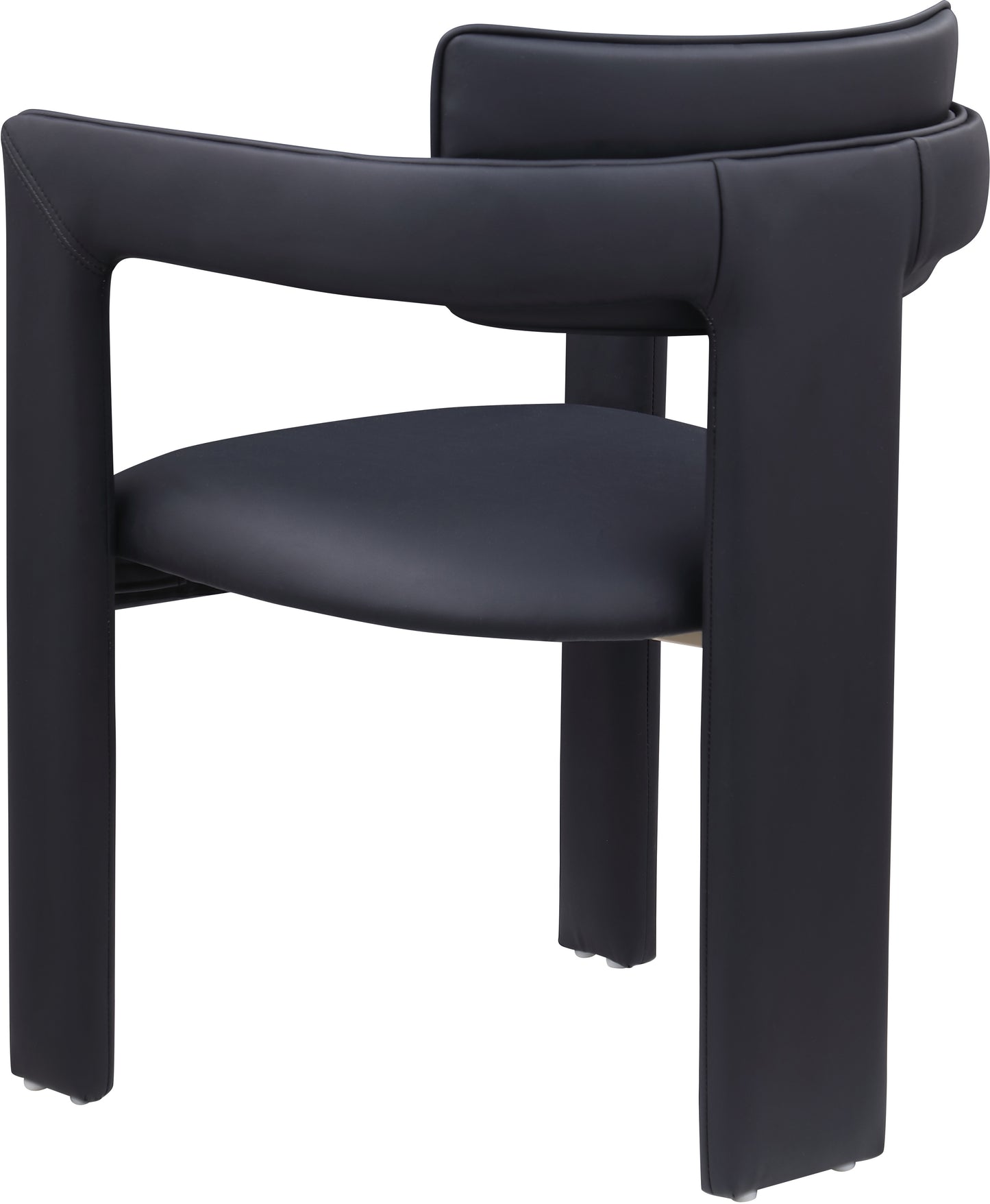 genesis black vegan leather dining chair