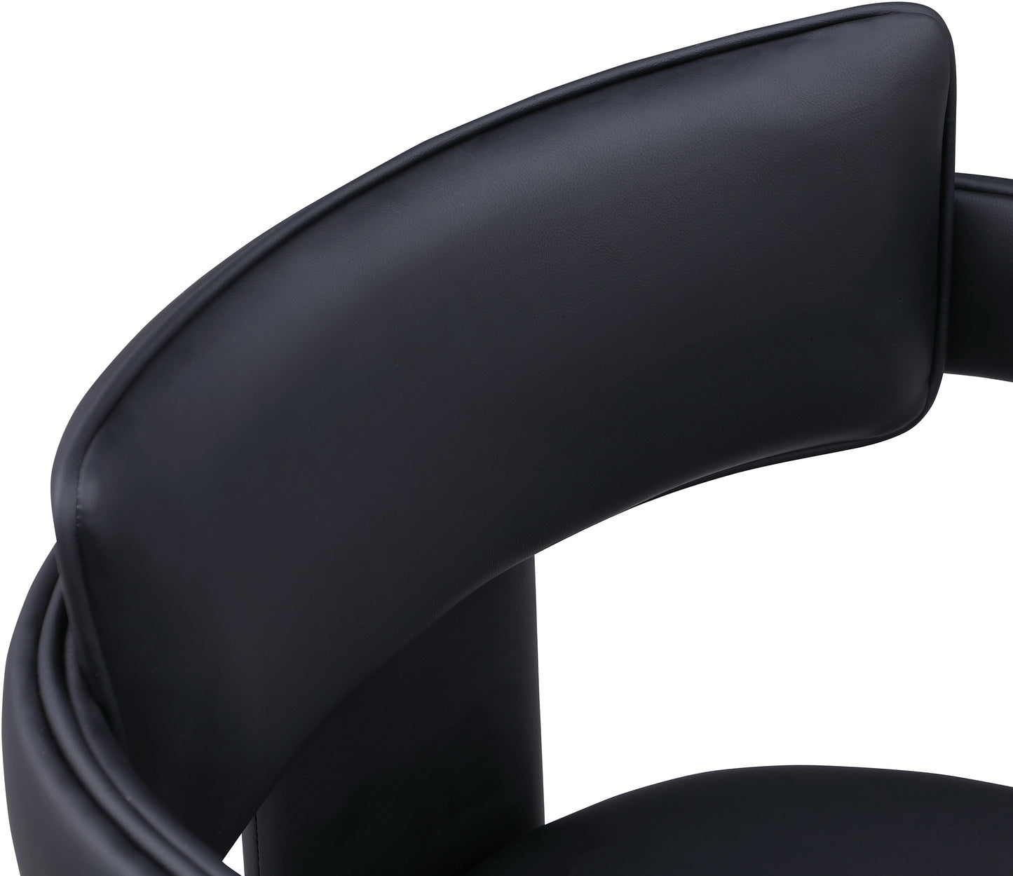 genesis black vegan leather dining chair