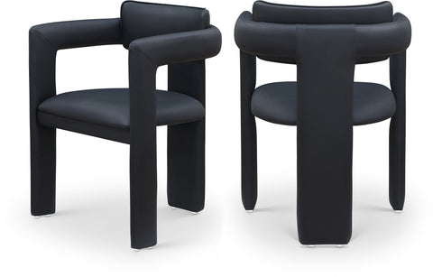 Isolde Vegan Leather Upholstered Dining Chair, 2-Piece