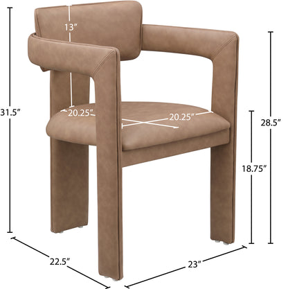 Genesis Brown Vegan Leather Dining Chair