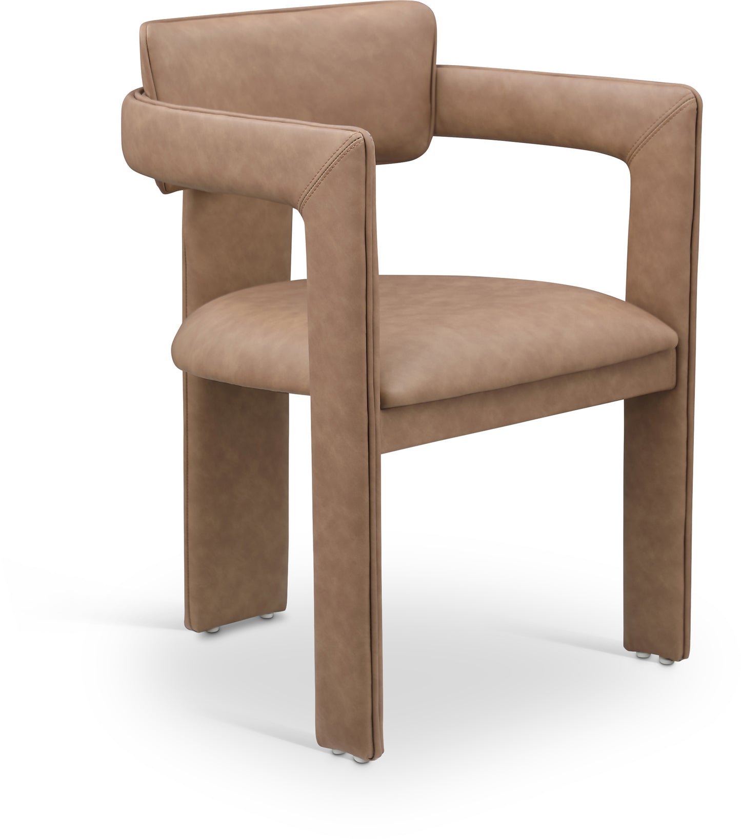 genesis brown vegan leather dining chair