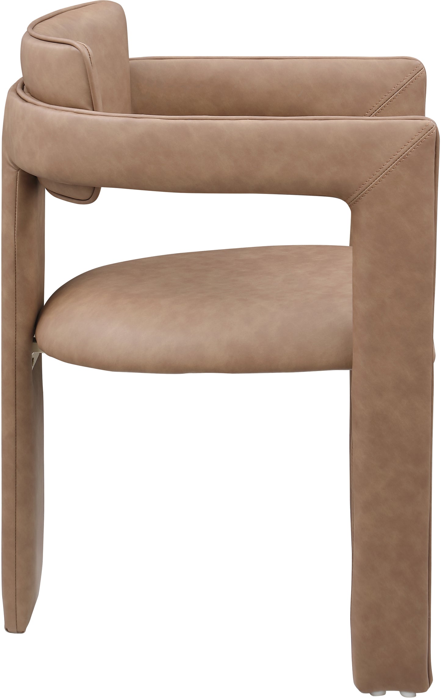 genesis brown vegan leather dining chair