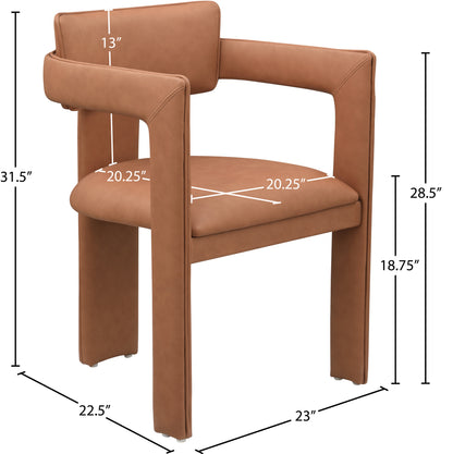 Genesis Cognac Vegan Leather Dining Chair