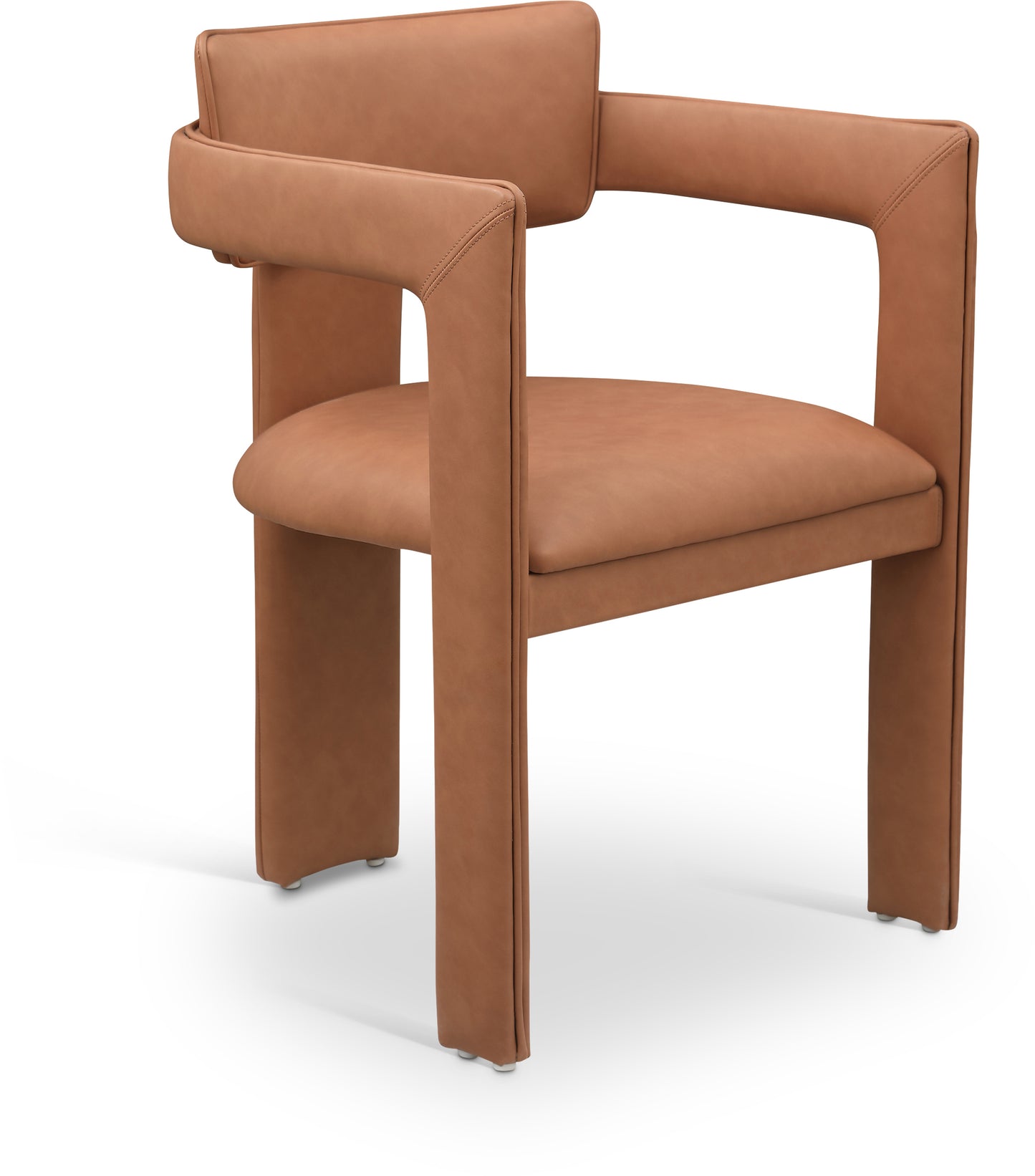 genesis cognac vegan leather dining chair