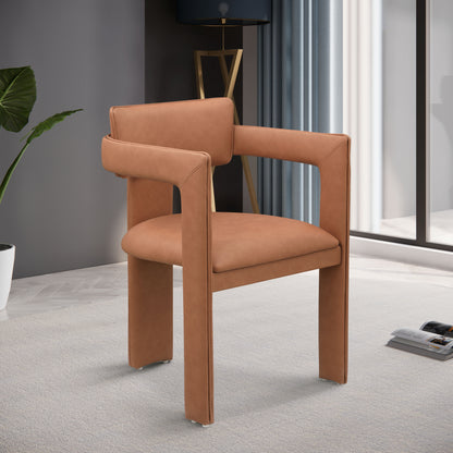 Genesis Cognac Vegan Leather Dining Chair