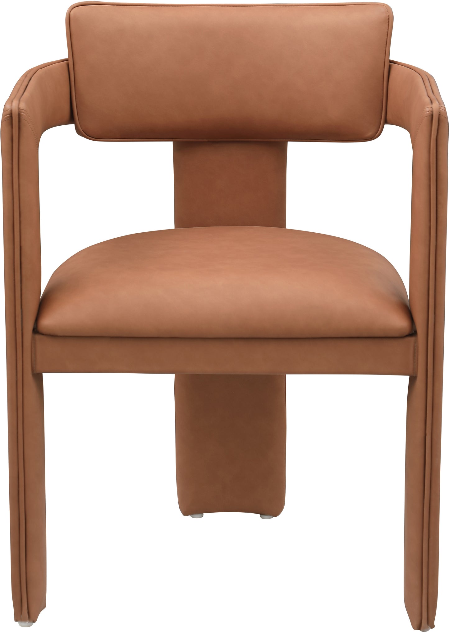 genesis cognac vegan leather dining chair