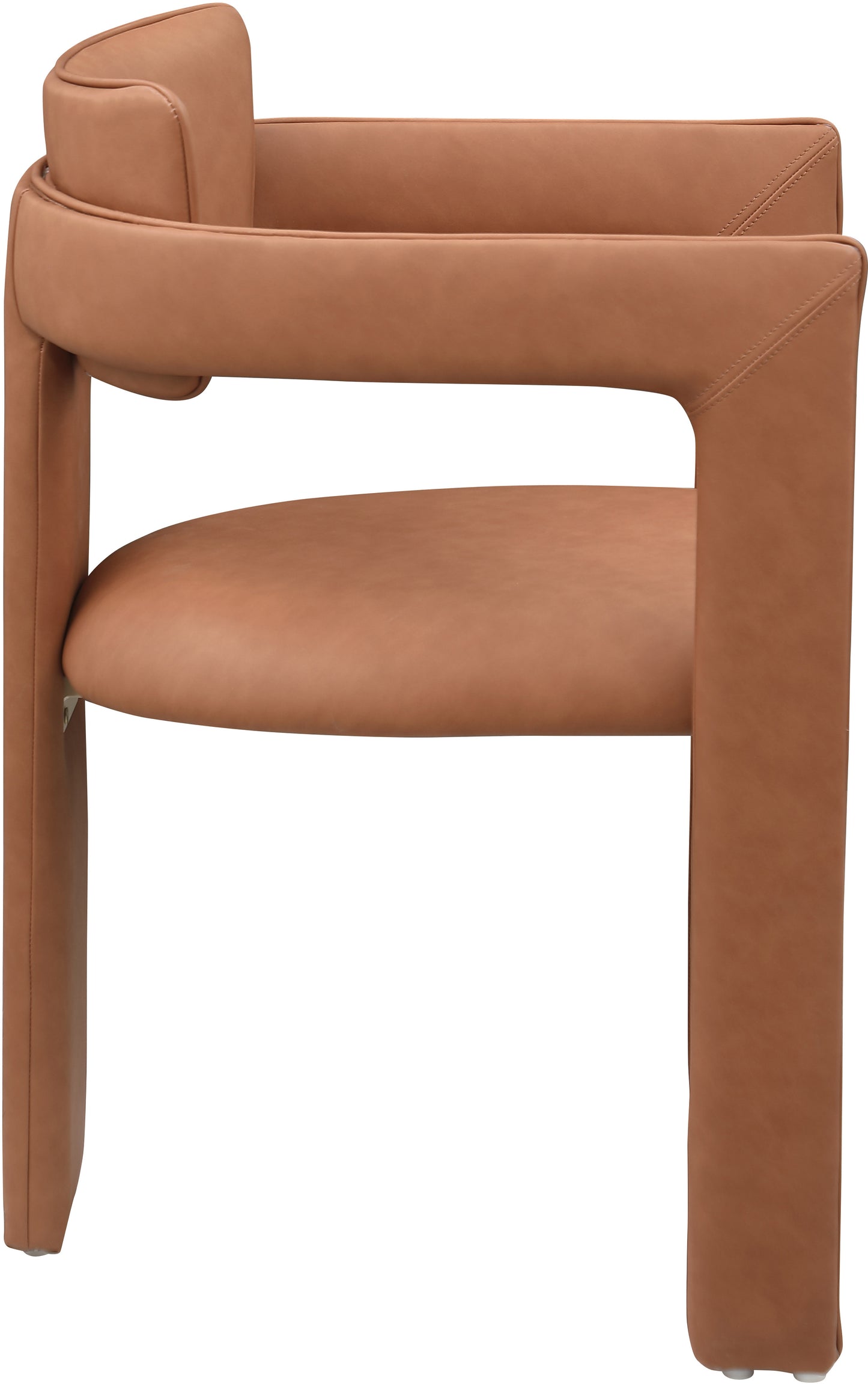 genesis cognac vegan leather dining chair