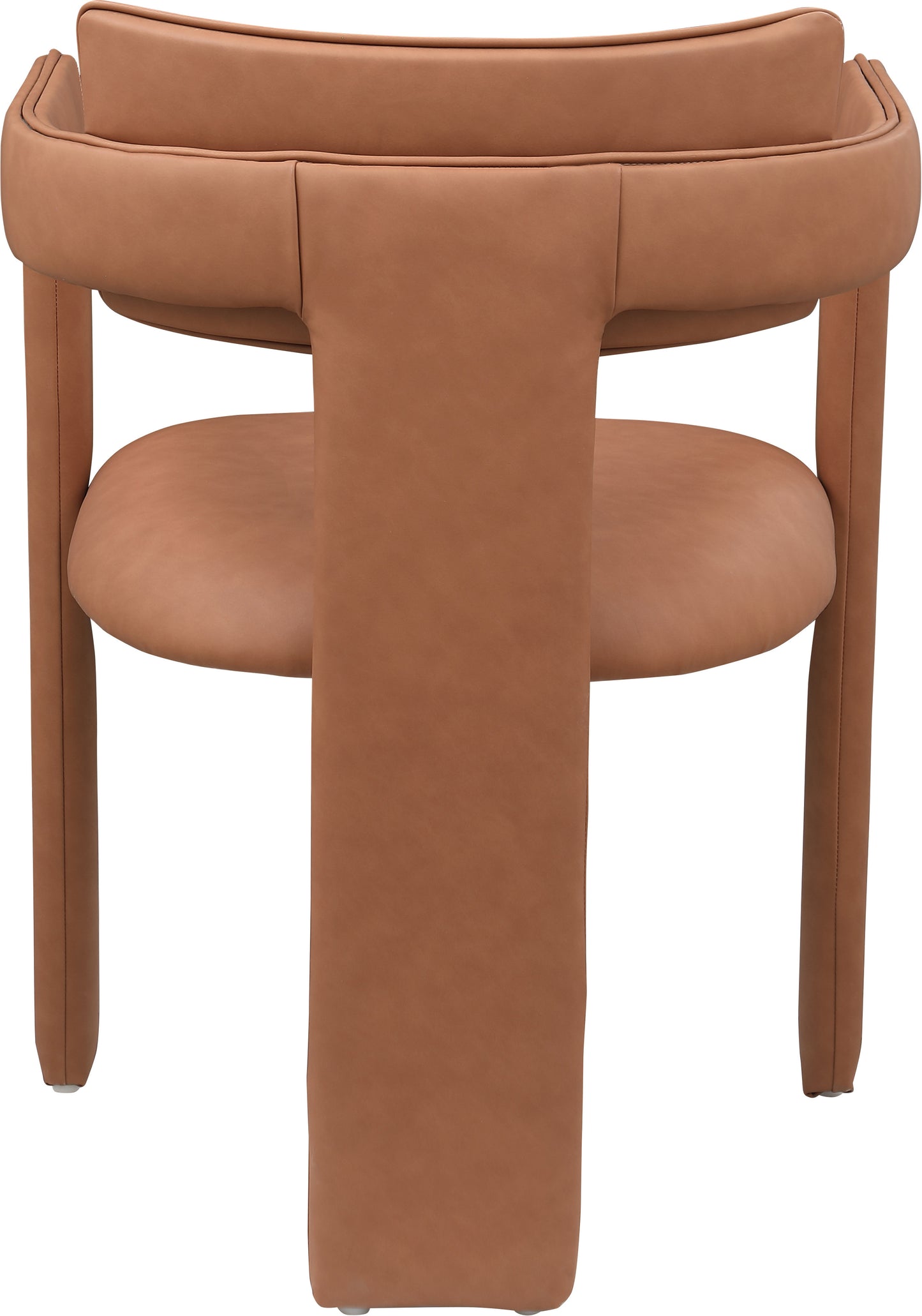 genesis cognac vegan leather dining chair