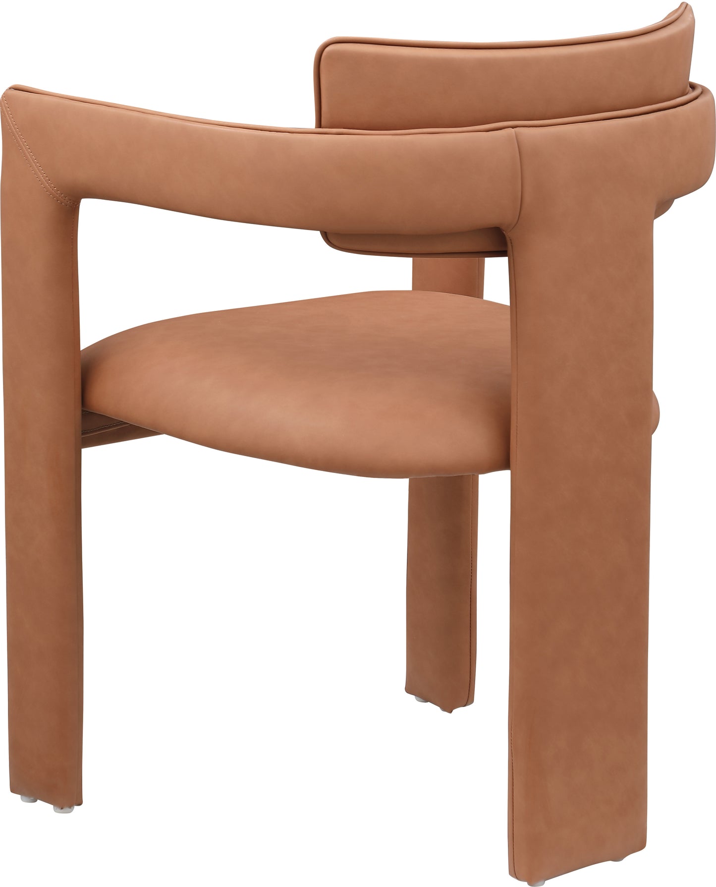 genesis cognac vegan leather dining chair