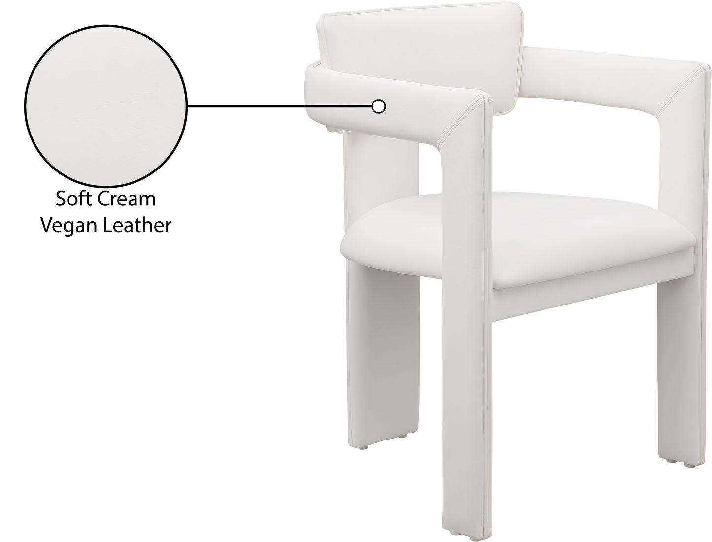 genesis cream vegan leather dining chair