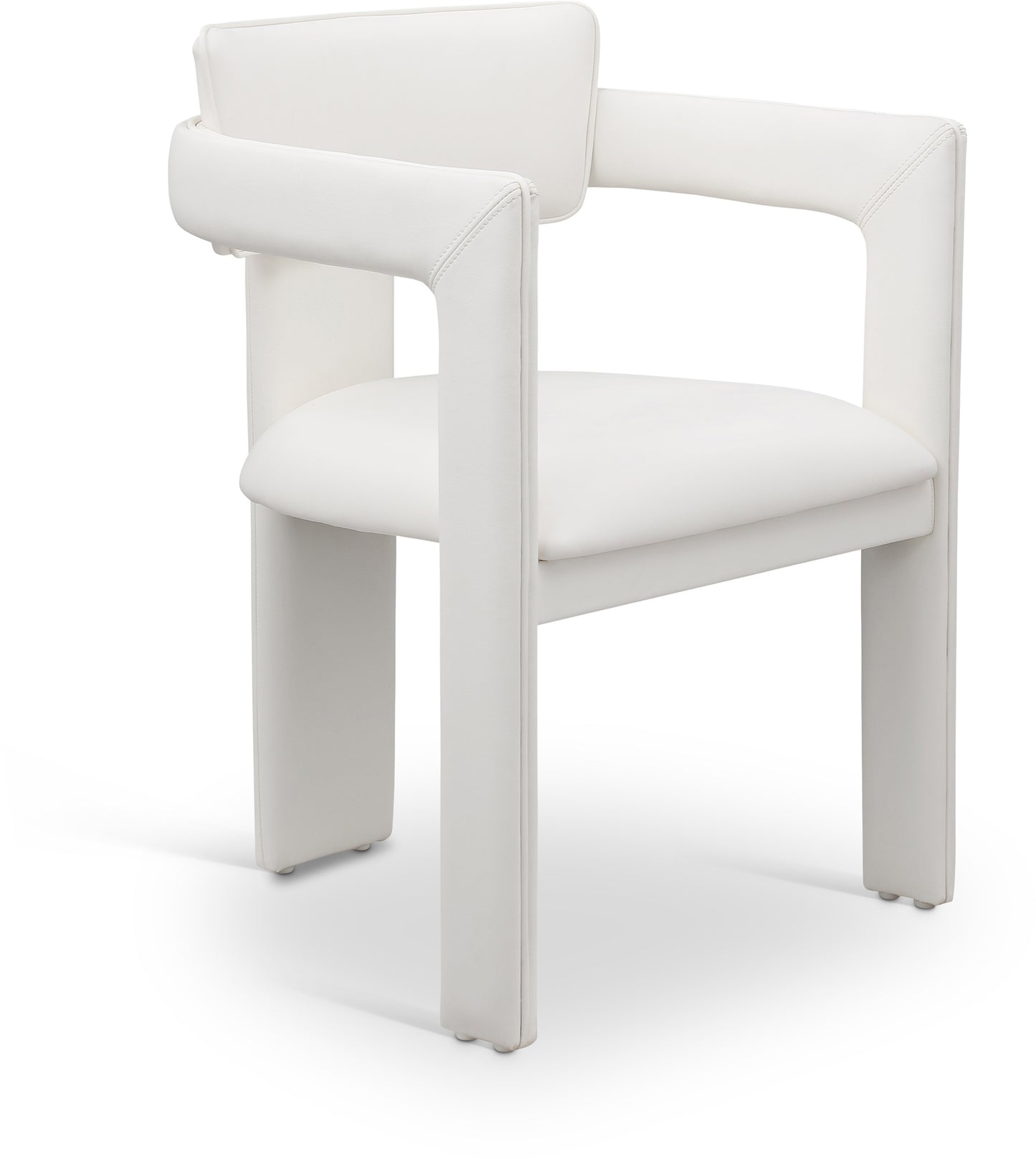 genesis cream vegan leather dining chair