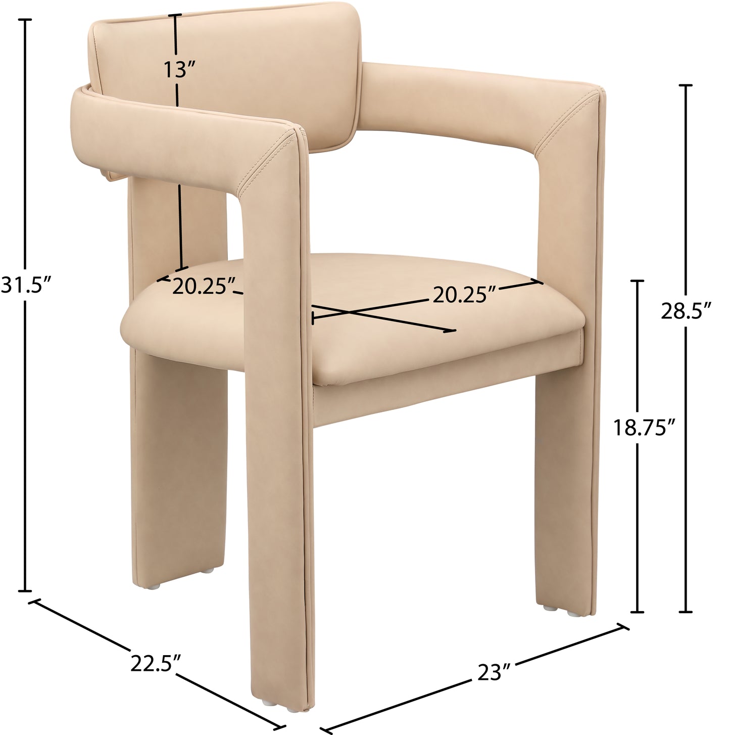 genesis tan vegan leather dining chair