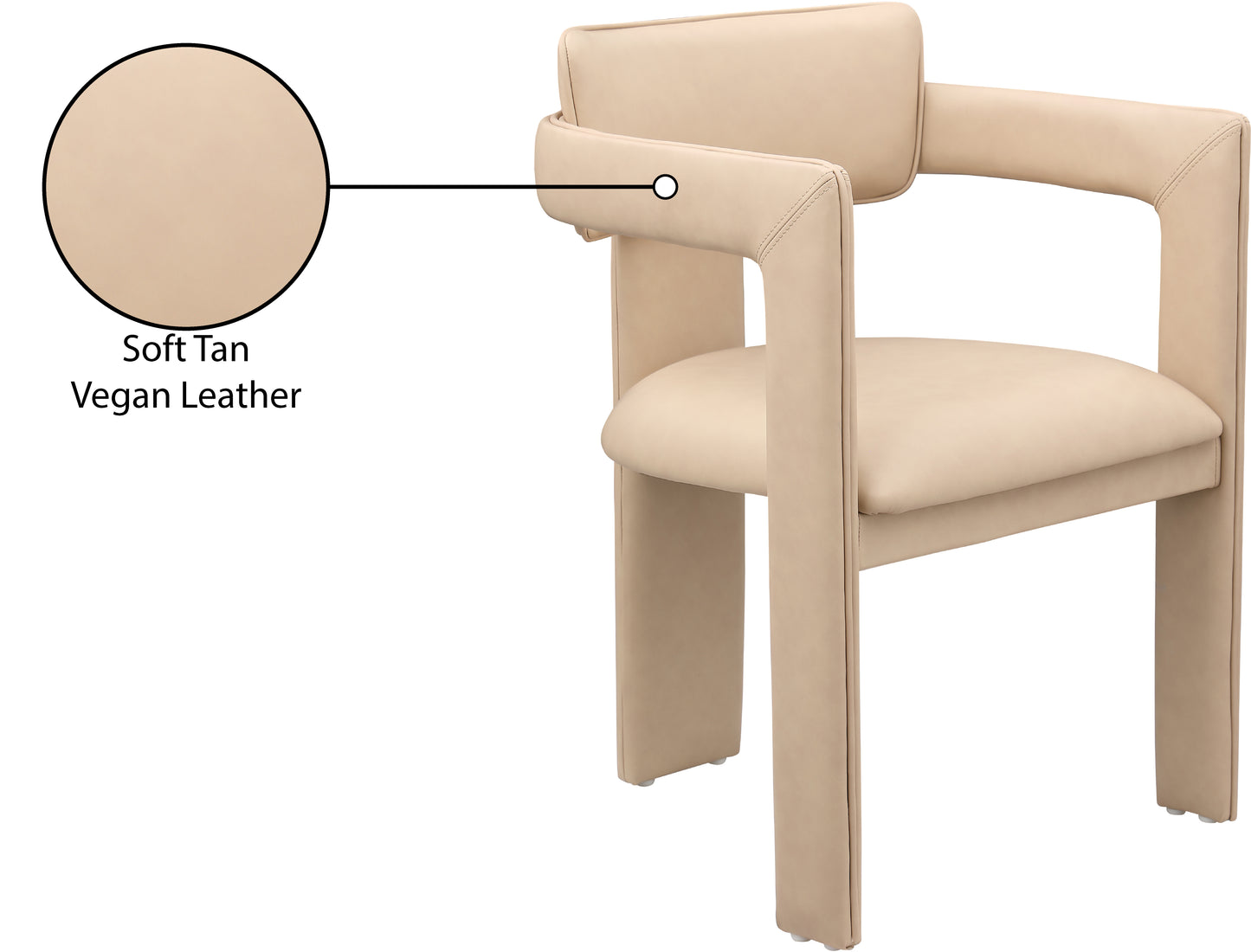 genesis tan vegan leather dining chair