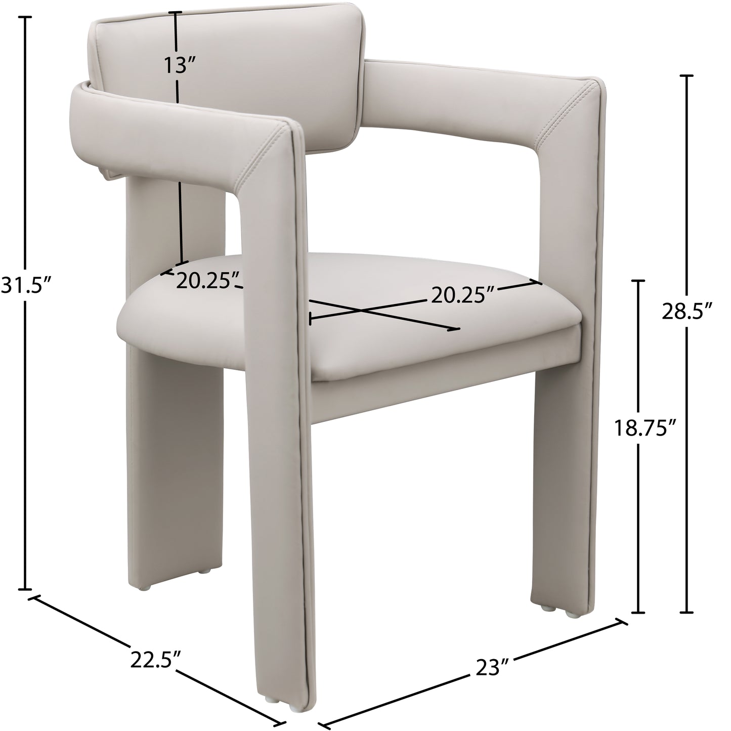 genesis taupe vegan leather dining chair