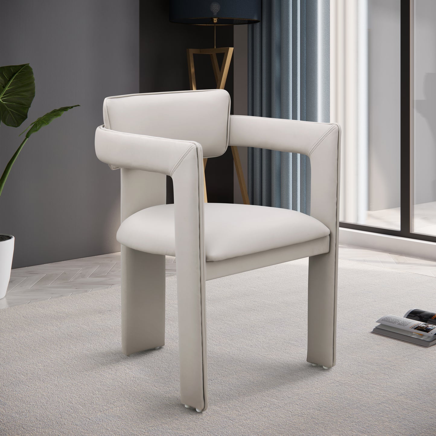 genesis taupe vegan leather dining chair