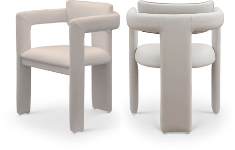 Urban Taupe Vegan Leather Upholstered Dining Chair, 2-Piece