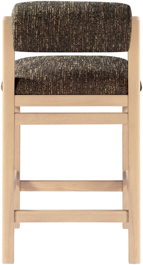 Marlow Brown Linen Textured Fabric Upholstered Counter Stool, 1 Piece