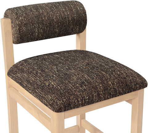Marlow Brown Linen Textured Fabric Upholstered Counter Stool, 1 Piece
