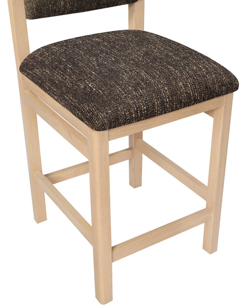 Marlow Brown Linen Textured Fabric Upholstered Counter Stool, 1 Piece
