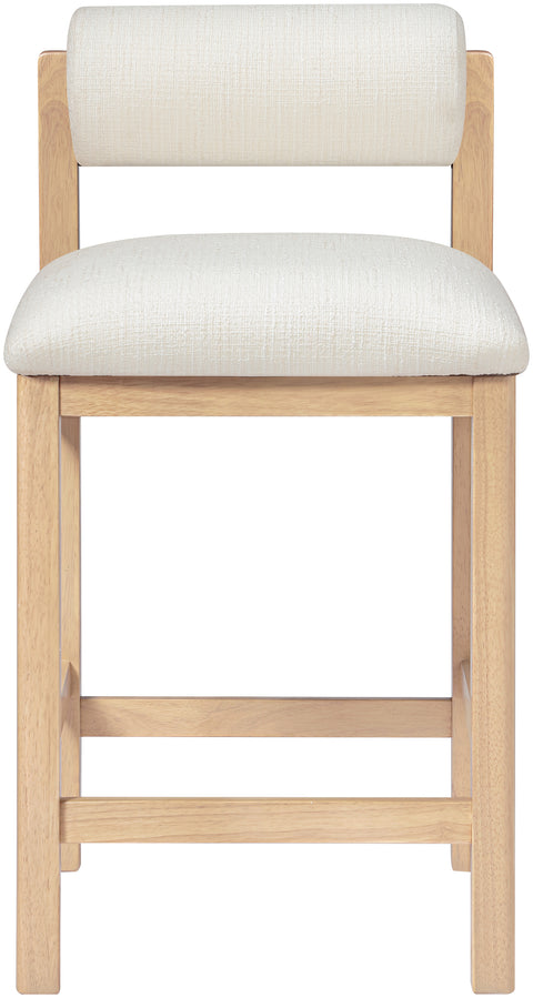 Marlow Cream Linen Textured Fabric Upholstered Counter Stool , 1 Piece (Style 1)