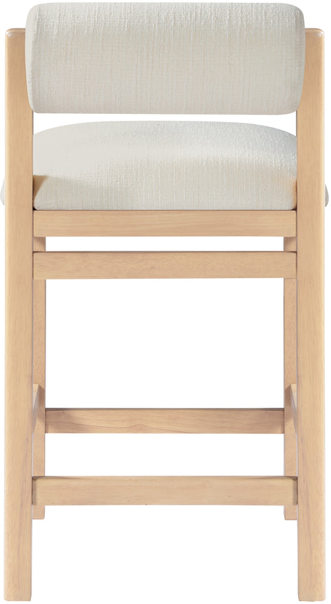Marlow Cream Linen Textured Fabric Upholstered Counter Stool , 1 Piece (Style 1)