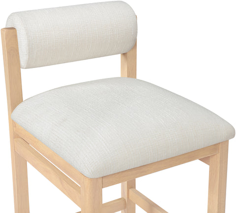 Marlow Cream Linen Textured Fabric Upholstered Counter Stool , 1 Piece (Style 1)