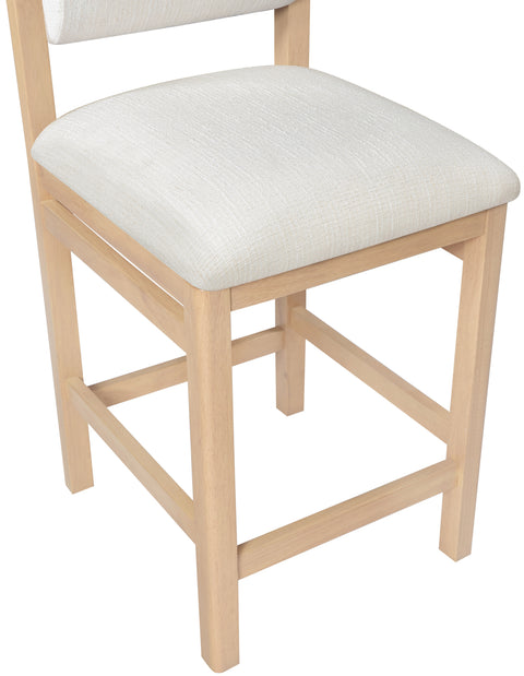 Marlow Cream Linen Textured Fabric Upholstered Counter Stool , 1 Piece (Style 1)