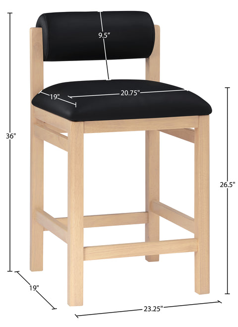 Marlow Black Vegan Leather Upholstered Counter Stool , 1 Piece (Style 1)