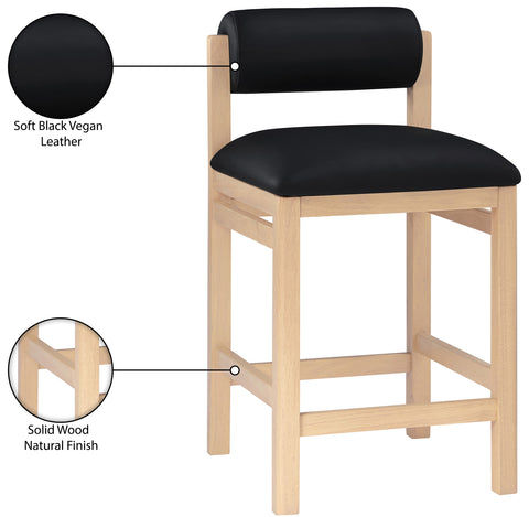 Marlow Black Vegan Leather Upholstered Counter Stool , 1 Piece (Style 1)