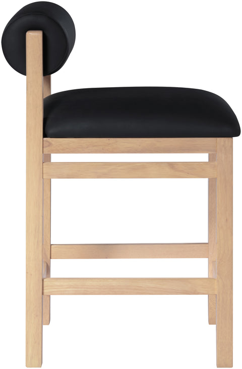 Marlow Black Vegan Leather Upholstered Counter Stool , 1 Piece (Style 1)