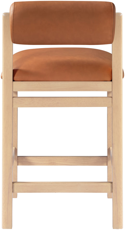 Marlow Cognac Vegan Leather Upholstered Counter Stool , 1 Piece (Style 1)
