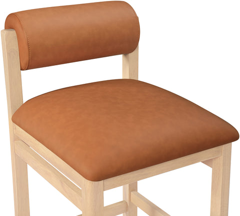 Marlow Cognac Vegan Leather Upholstered Counter Stool , 1 Piece (Style 1)