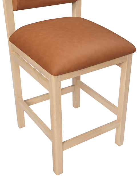 Marlow Cognac Vegan Leather Upholstered Counter Stool , 1 Piece (Style 1)