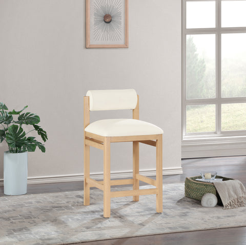Marlow Cream Vegan Leather Upholstered Counter Stool , 1 Piece (Style 1)