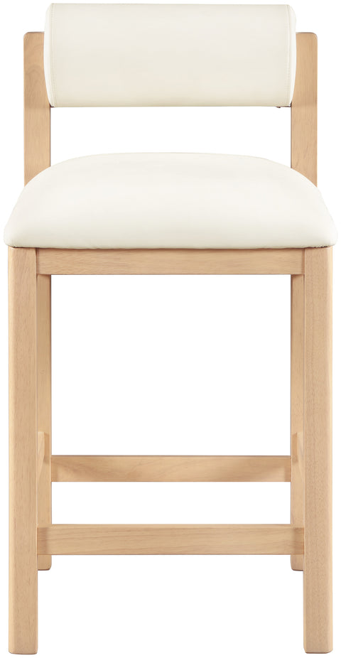 Marlow Cream Vegan Leather Upholstered Counter Stool , 1 Piece (Style 1)