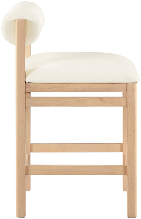 Marlow Cream Vegan Leather Upholstered Counter Stool , 1 Piece (Style 1)