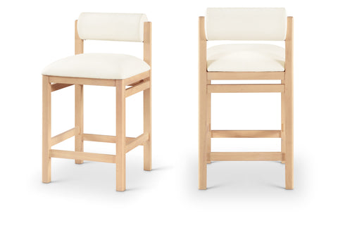Marlow Cream Vegan Leather Upholstered Counter Stool , 1 Piece (Style 1)