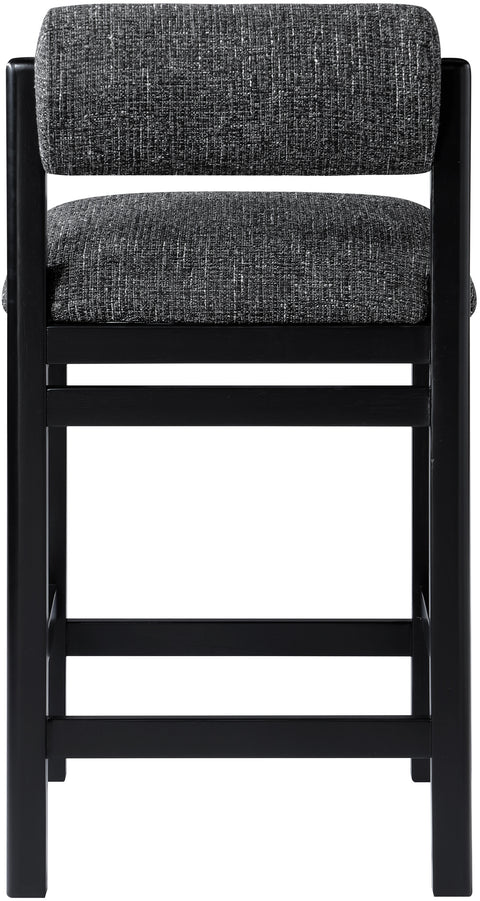 Marlow Black Linen Textured Fabric Upholstered Counter Stool, 1 Piece
