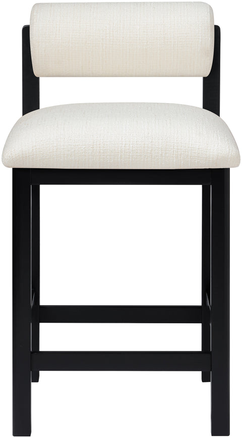 Marlow Cream Linen Textured Fabric Upholstered Counter Stool , 1 Piece (Style 2)